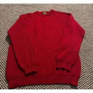 Vintage Carlyle Kilmore 100% Shetland Wool Sweater Mens XL Red Sweater